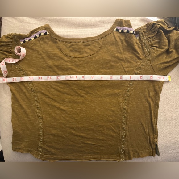 Free People Hand Me Down Embroidered Top in Moss Green - Picture 9 of 9